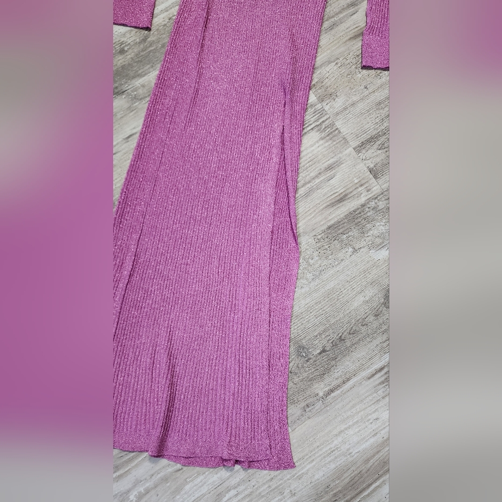 LoveShackFancy Bernette Orchid Sparkle Sexy Cutout Knit Dress - Picture 6 of 10